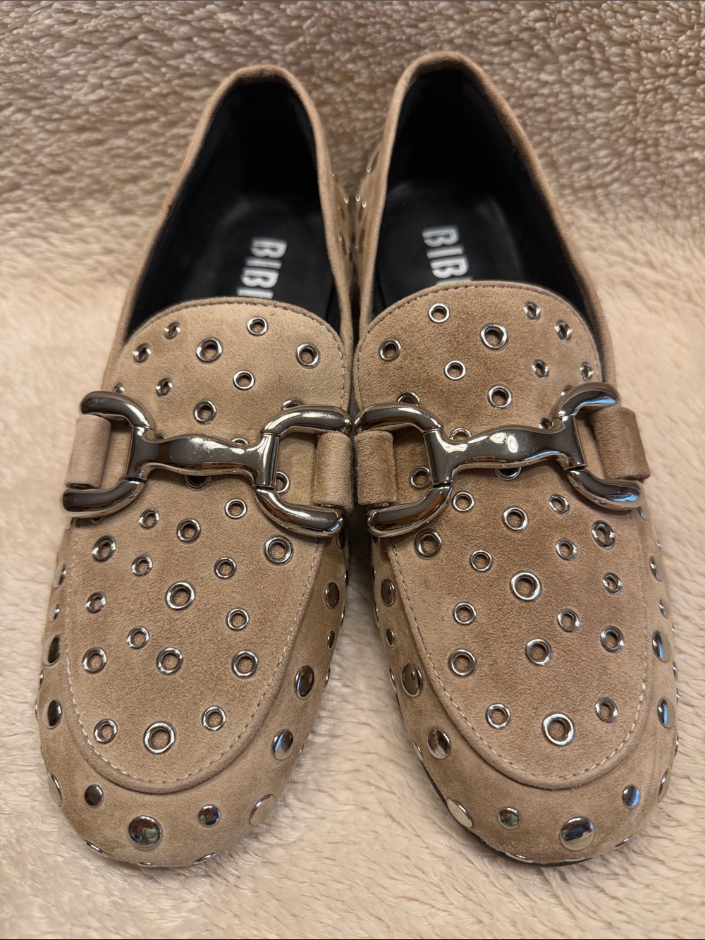BIBI LOU Zagreb Suede Studded Loafers